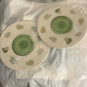 Round Avocado Print Rope Trivets